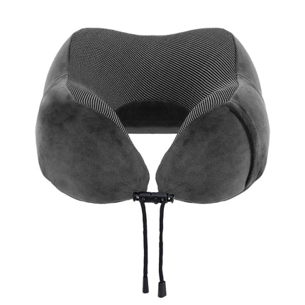 Wanderlite Travel Pillow for Airplanes Memory Foam Neck Pillows for Traveling, Soft & Washable Cover with Storage Bag, Portable Plane Accessories for Airplanes Offices Cars, Grey.