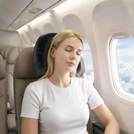 Wanderlite Travel Pillow for Airplanes Memory Foam Neck Pillows for Traveling, Soft & Washable Cover with Storage Bag, Portable Plane Accessories for Airplanes Offices Cars, Grey.