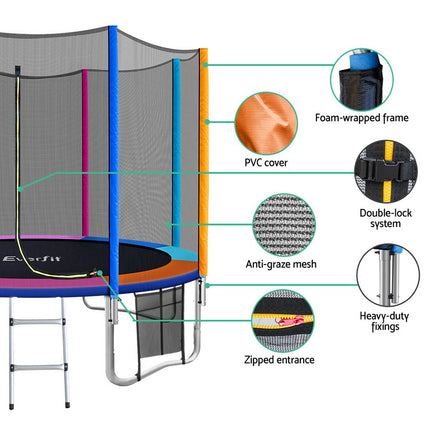 10FT Trampoline Everfit Kids Trampoline Rebounder.