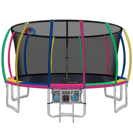 Everfit 16FT Trampoline for Kids w/ Ladder Enclosure Safety Net Rebounder Colors.