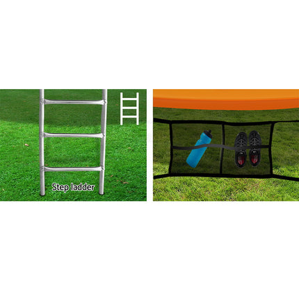 Everfit 16FT Trampoline for Kids w/ Ladder Enclosure Safety Net Rebounder Orange.