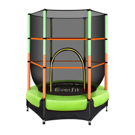 Everfit 4.5FT Trampoline for Kids Trampoline w/ Enclosure Safety Net Rebounder Gift Green.