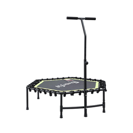 Everfit 48inch Hexagon Fitness Trampoline Rebounder Adjustable Handrail Green.