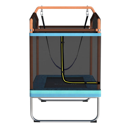 Everfit 6FT Trampoline Kids Rectangle Trampoline w/ Swing Enclosure Safety Net Orange.