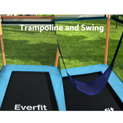 Everfit 6FT Trampoline Kids Rectangle Trampoline w/ Swing Enclosure Safety Net Orange.