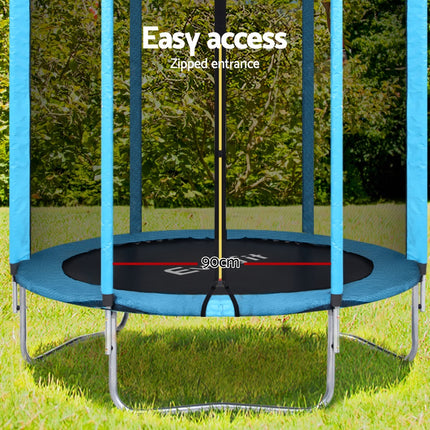Everfit Trampoline 6FT Kids Trampolines Safety Net Pad Round Blue.