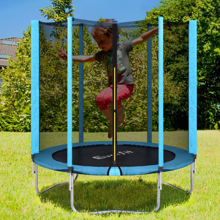 Everfit Trampoline 6FT Kids Trampolines Safety Net Pad Round Blue.
