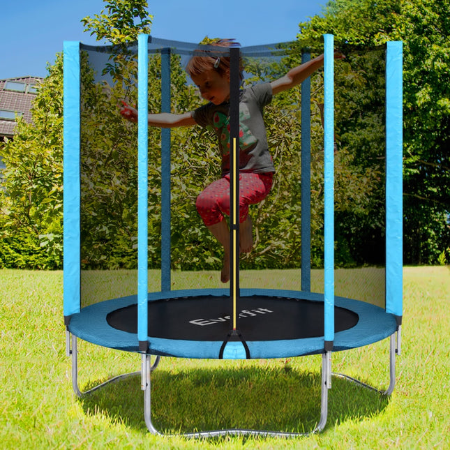 Everfit Trampoline 6FT Kids Trampolines Safety Net Pad Round Blue.
