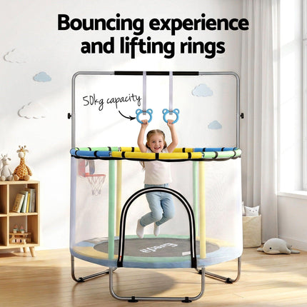 Everfit 55inch Trampoline Kids Rebounder with Basketball Set Sandbag Boxing Game.