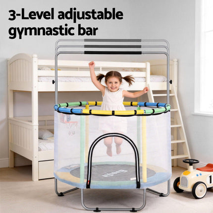 Everfit 55inch Trampoline Kids Rebounder with Basketball Set Sandbag Boxing Game.