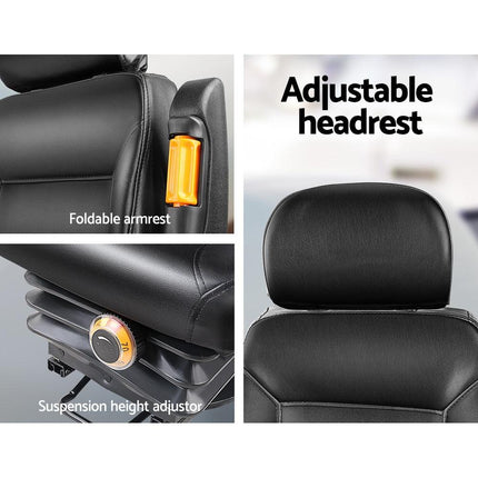 Giantz Tractor Seat Forklift Excavator Truck Universal Backrest Chair PU Leather.