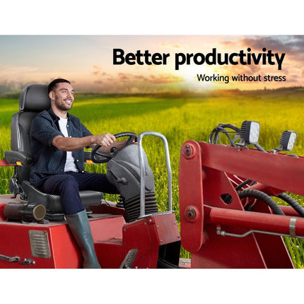 Giantz Tractor Seat Forklift Excavator Truck Universal Backrest Chair PU Leather.