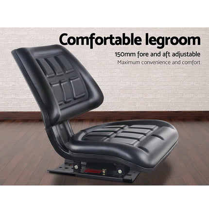 Giantz Tractor Seat Forklift Excavator Truck Universal Replacement PU Chair.