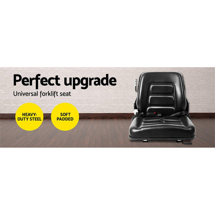 Giantz Tractor Seat Forklift Excavator Universal Backrest Truck PU Chair.