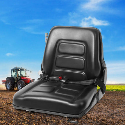 Giantz Tractor Seat Forklift Excavator Universal Backrest Truck PU Chair.