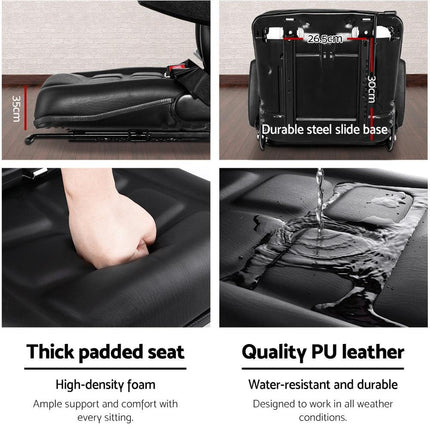 Giantz Tractor Seat Forklift Excavator Universal Suspension Armrest Truck Chair.