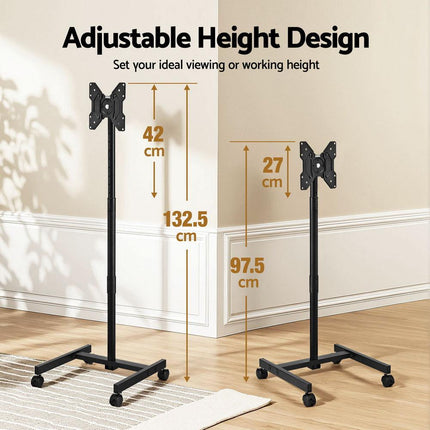Artiss TV Stand 13-50" Universal Mobile Adjustable Height TV Stand with Wheels.