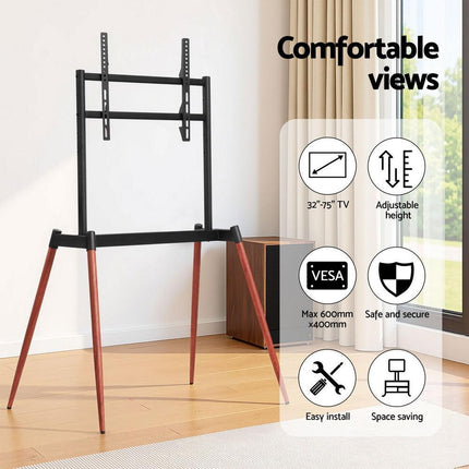 Artiss TV Stand 32-75 inch LED LCD Screen Wooden Floor Easel Height Adjustable.