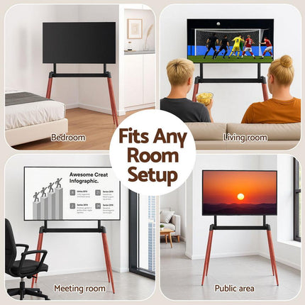 Artiss TV Stand 32-75 inch LED LCD Screen Wooden Floor Easel Height Adjustable.