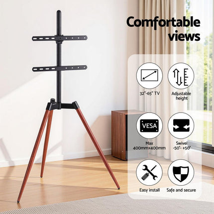 Artiss TV Stand 32-65 inch LED LCD Screen Wooden Tripod Easel Height Adjustable.