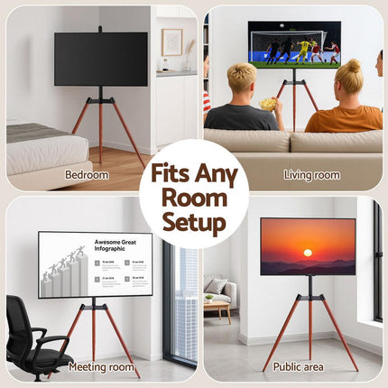 Artiss TV Stand 32-65 inch LED LCD Screen Wooden Tripod Easel Height Adjustable.