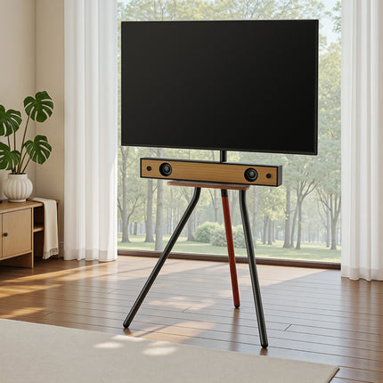 Artiss TV Stand Wooden Tray 24-55" Swivel Height Adjustable.
