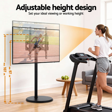 Artiss 32-55 Inch Mobile TV Stand with Wheels Height & Tilt Adjustable Floor Mount.