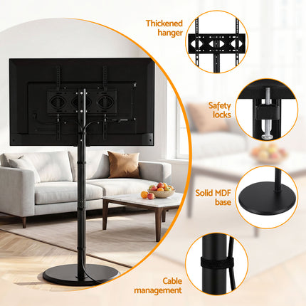 Artiss 32-55 Inch Mobile TV Stand with Wheels Height & Tilt Adjustable Floor Mount.