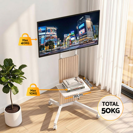 Artiss Mobile TV Floor Stand for 32-65" Mount Bracket Universal Adjustable Height with Wheels.