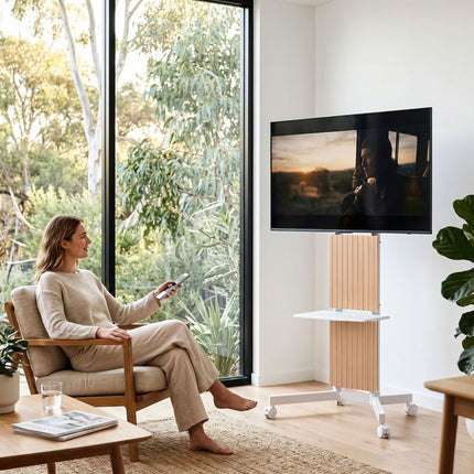 Artiss Mobile TV Floor Stand for 32-65" Mount Bracket Universal Adjustable Height with Wheels.