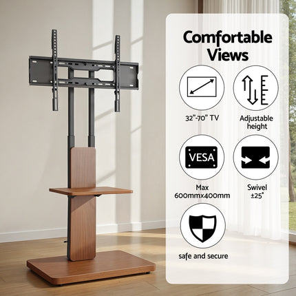 Artiss TV Stand 32-70" Wooden Tray Swivel Height Adjustable.