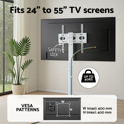 Artiss TV Stand 24-55" Swivel Height Adjustable Floor Mount for TVs.