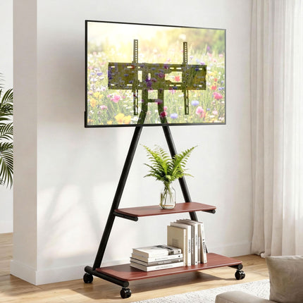 Artiss Mobile TV Stand Rolling Cart Wheels 32-75" Heavy Duty 133kg Mount Bracket.