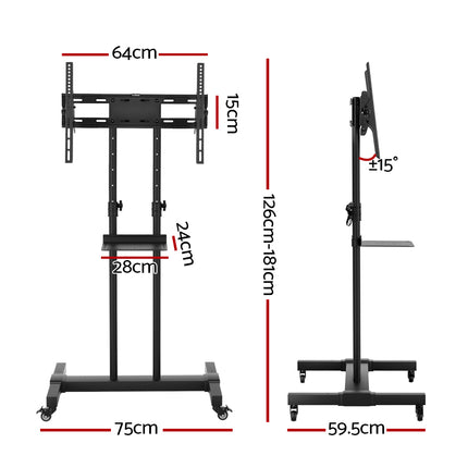 Artiss Mobile TV Stand for 23"-65" TVs Mount Bracket Portable Solid Trolley Cart.