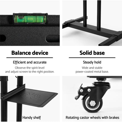 Artiss Mobile TV Stand for 23"-65" TVs Mount Bracket Portable Solid Trolley Cart.