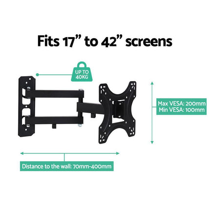 Artiss TV Wall Mount Bracket for 17"-42" LED LCD TVs Full Motion Strong Arms.