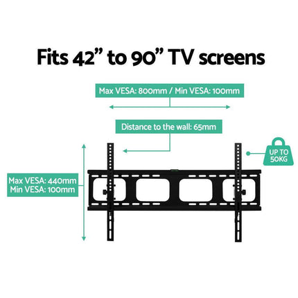 Artiss TV Wall Mount Bracket for 42"-90" LED LCD TVs Tilt Slim Flat Low Profile.