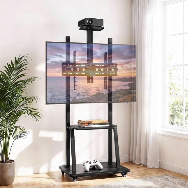 Artiss TV Stand 32-70" Universal Mobile Adjustable Height TV Stand with Wheels.