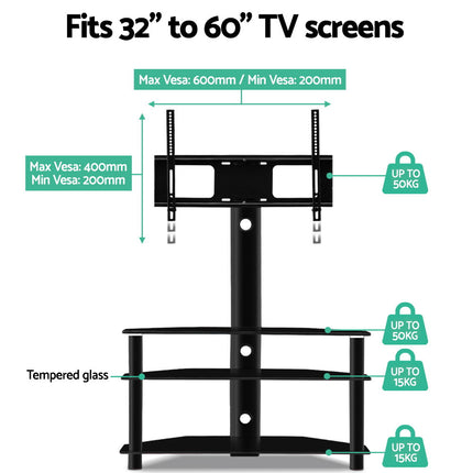 Artiss TV Stand Mount Bracket for 32"-60" LED LCD 3 Tiers Storage Floor Shelf.