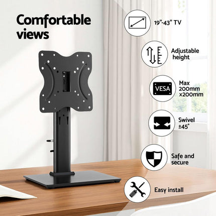 Artiss TV Stand Bracket for 19 - 43 inch TVs Table Top Desktop Universal Swivel.