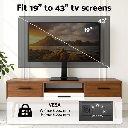 Artiss TV Stand Bracket for 19 - 43 inch TVs Table Top Desktop Universal Swivel.