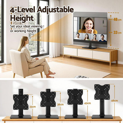 Artiss TV Stand Bracket for 19 - 43 inch TVs Table Top Desktop Universal Swivel.