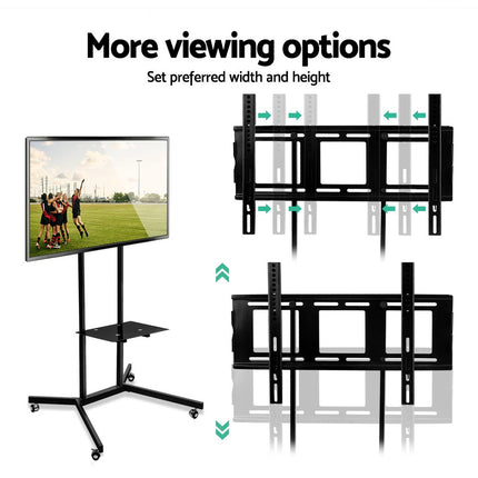 Artiss Mobile TV Stand for 32"-65" TVs Mount Bracket Portable Shelf Trolley Cart.