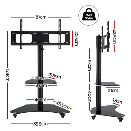 Artiss 40-100" TV Stand Mount Bracket Universal Adjustable Height with Wheels.