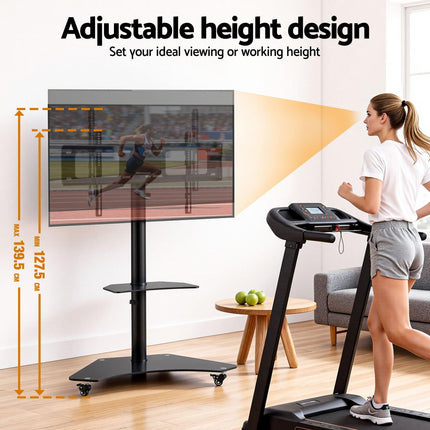 Artiss 40-100" TV Stand Mount Bracket Universal Adjustable Height with Wheels.