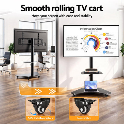 Artiss 40-100" TV Stand Mount Bracket Universal Adjustable Height with Wheels.