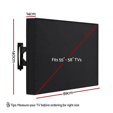 Artiss 55-58 Inch TV Cover Waterproof Outdoor Patio Flat Television Protector.
