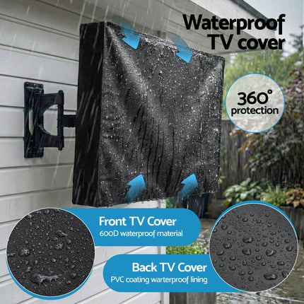 Artiss 55-58 Inch TV Cover Waterproof Outdoor Patio Flat Television Protector.