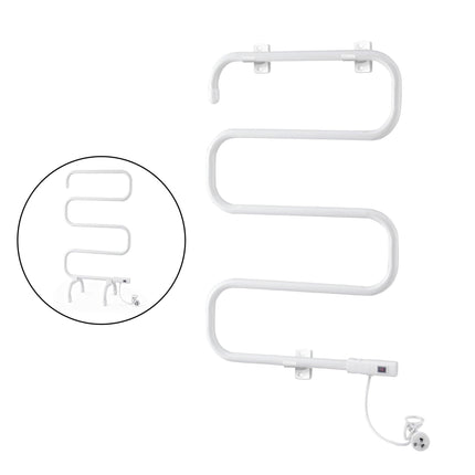 Devanti Heated Towel Rail Freestanding Wall Mounted S-Shape Electric Warmer Rack.