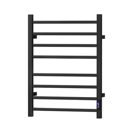 Devanti Heated Towel Rail 8 Square Bars with Timer Electric Heater Warmer Rack.